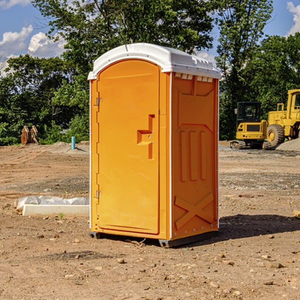 how often are the portable restrooms cleaned and serviced during a rental period in Defiance